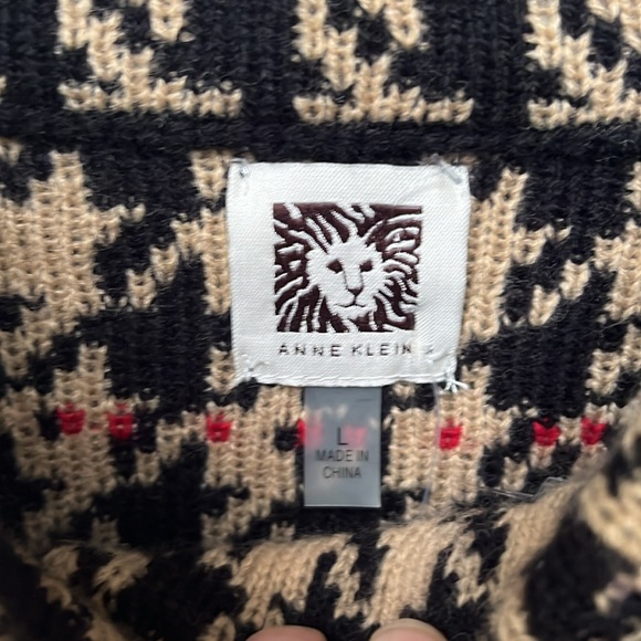 NWT Anne Klein Houndstooth Sweater Cardigan.  SzLG - Picture 7 of 16